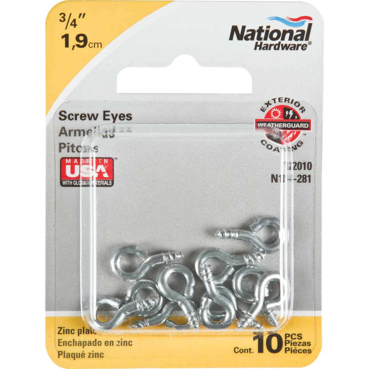 National #212-1/2 Zinc Small Screw Eye (10 Ct.) Image 2